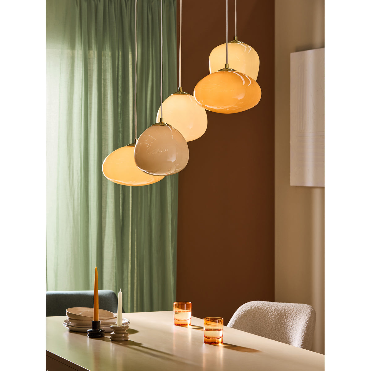 MADE.COM Pink Adrianne Diner Cluster Ceiling Light