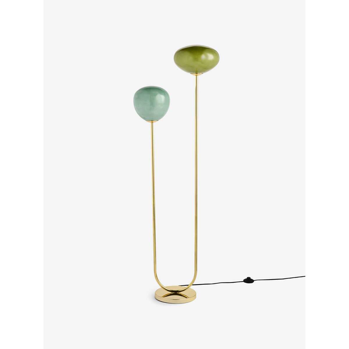 MADE.COM Brass/Green Adrianne Floor Lamp