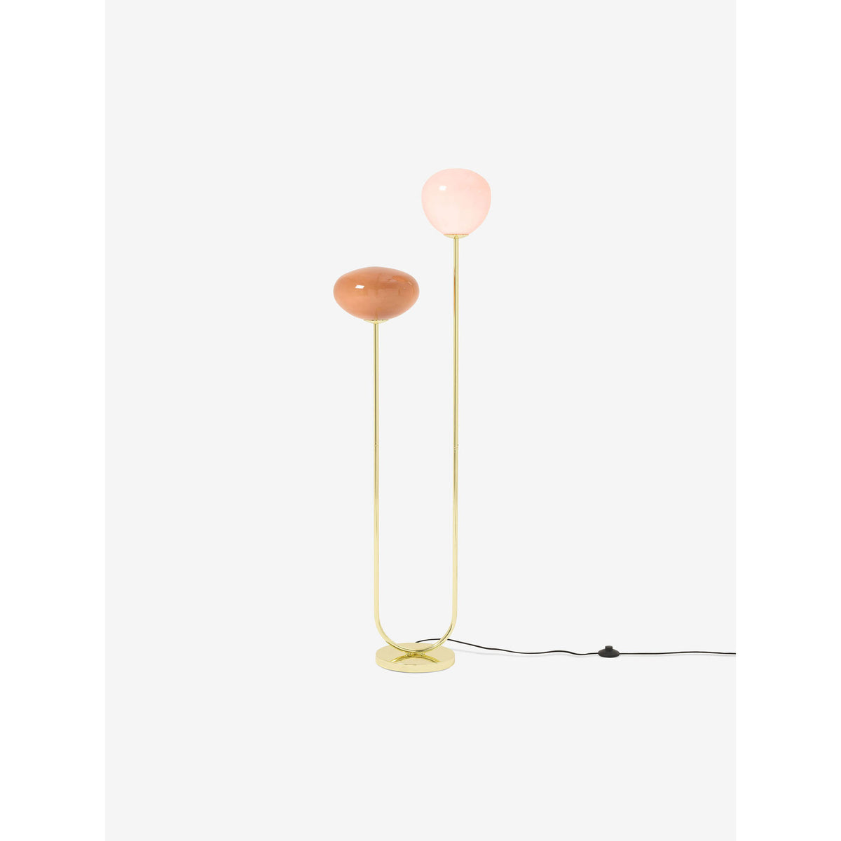 MADE.COM Brass/Pink Adrianne Floor Lamp