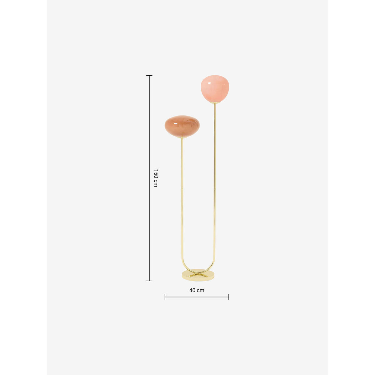 MADE.COM Brass/Pink Adrianne Floor Lamp