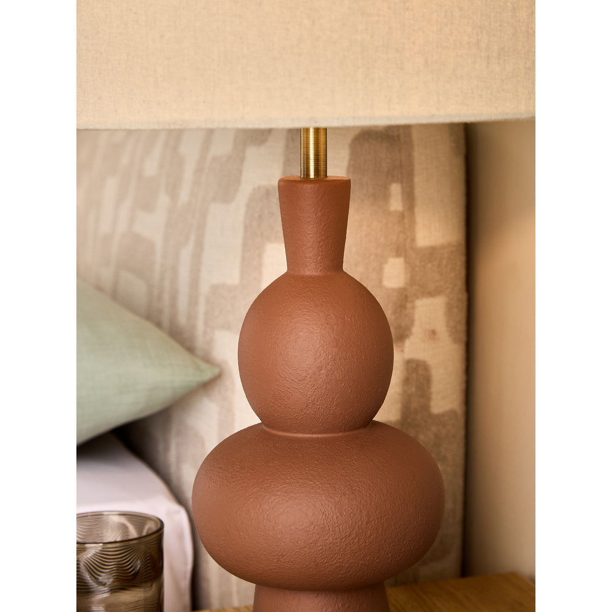 MADE.COM Brown Freyja Ceramic Table Lamp