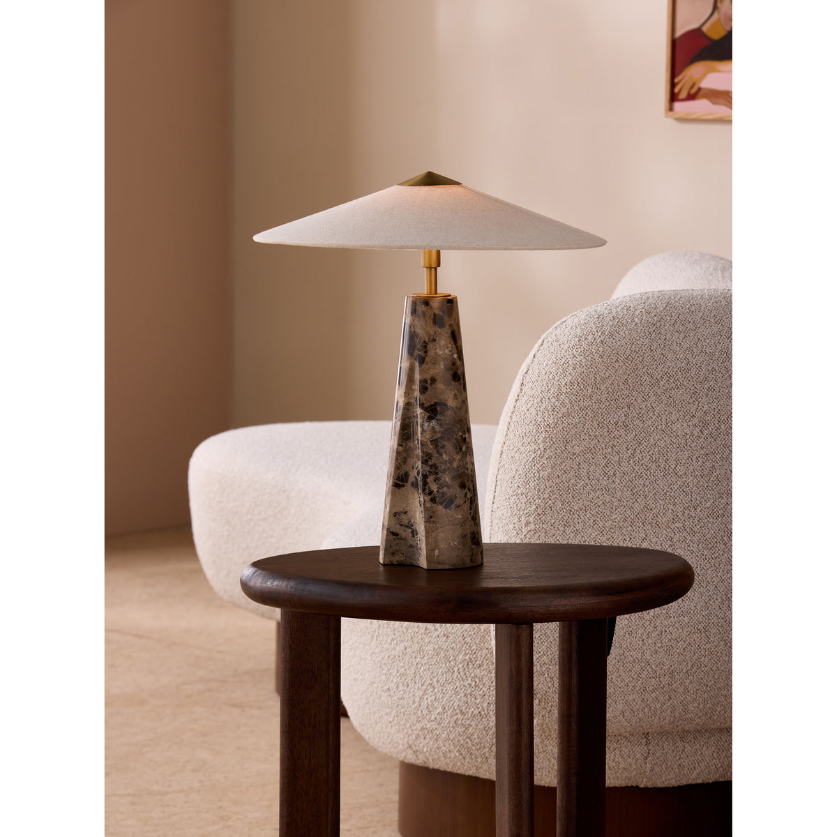 MADE.COM Black/Brown Heath Marble Table Lamp