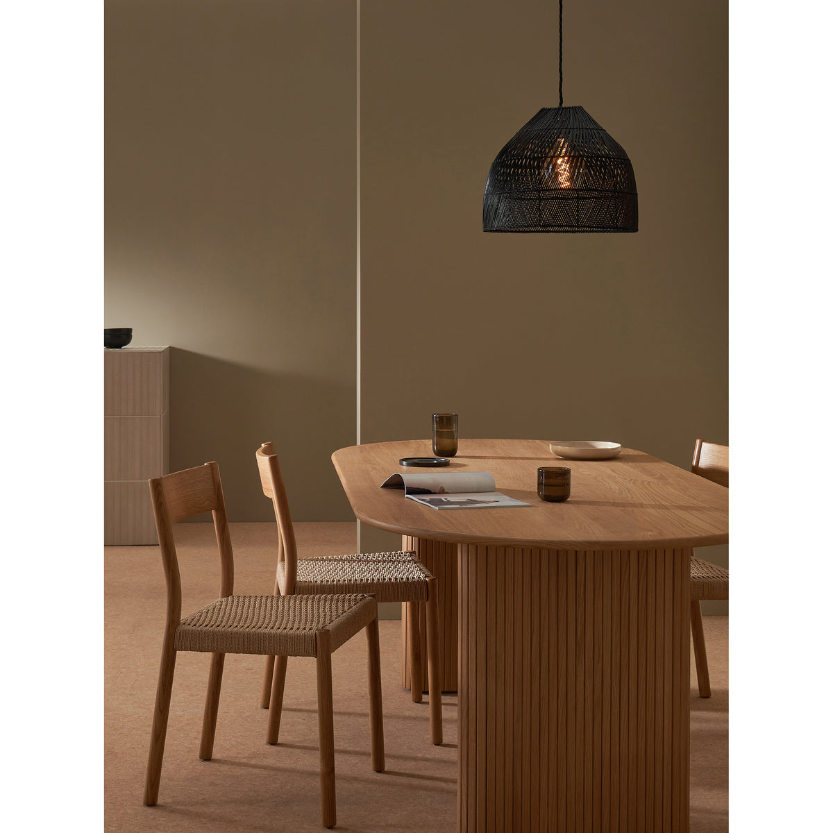 MADE.COM Black Rattan Java Small Lamp Shade