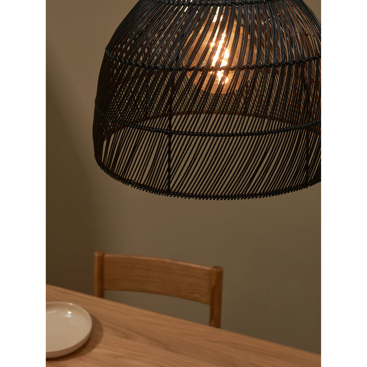 MADE.COM Black Rattan Java Small Lamp Shade
