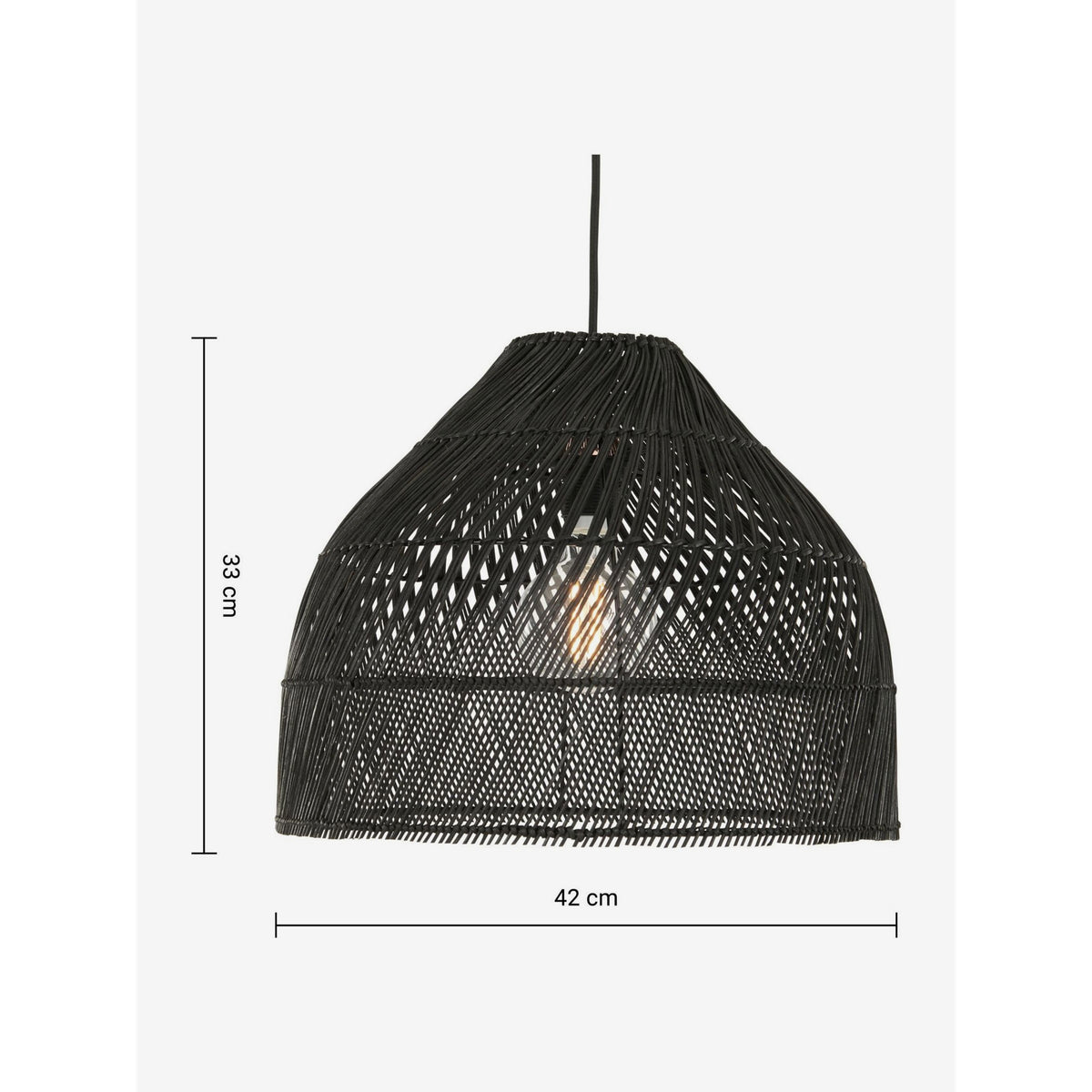 MADE.COM Black Rattan Java Small Lamp Shade