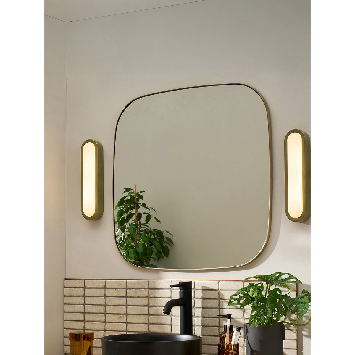 MADE.COM Brass Nura Flush Bathroom Wall Light