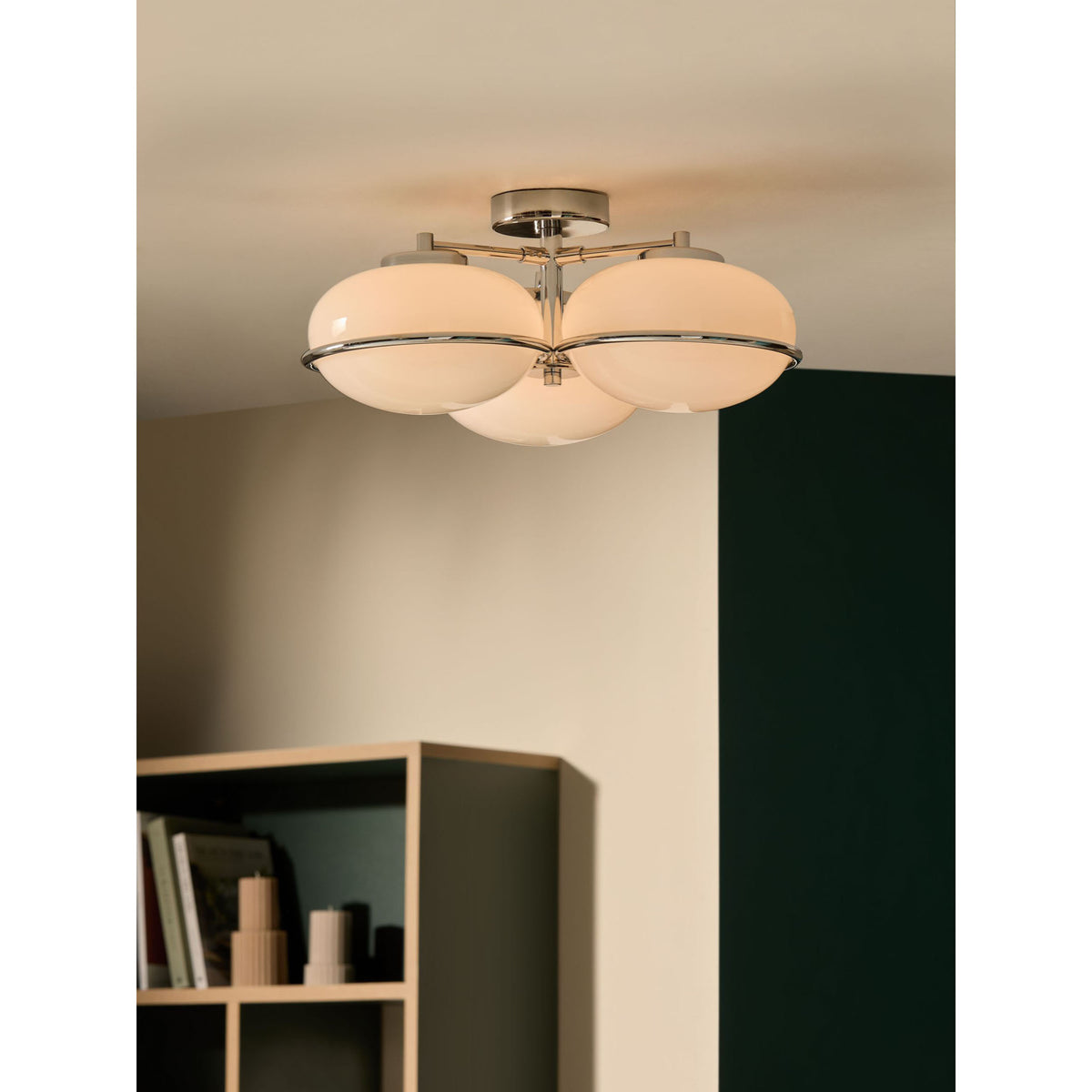 MADE.COM Chrome 3 Light Flush Piper Light