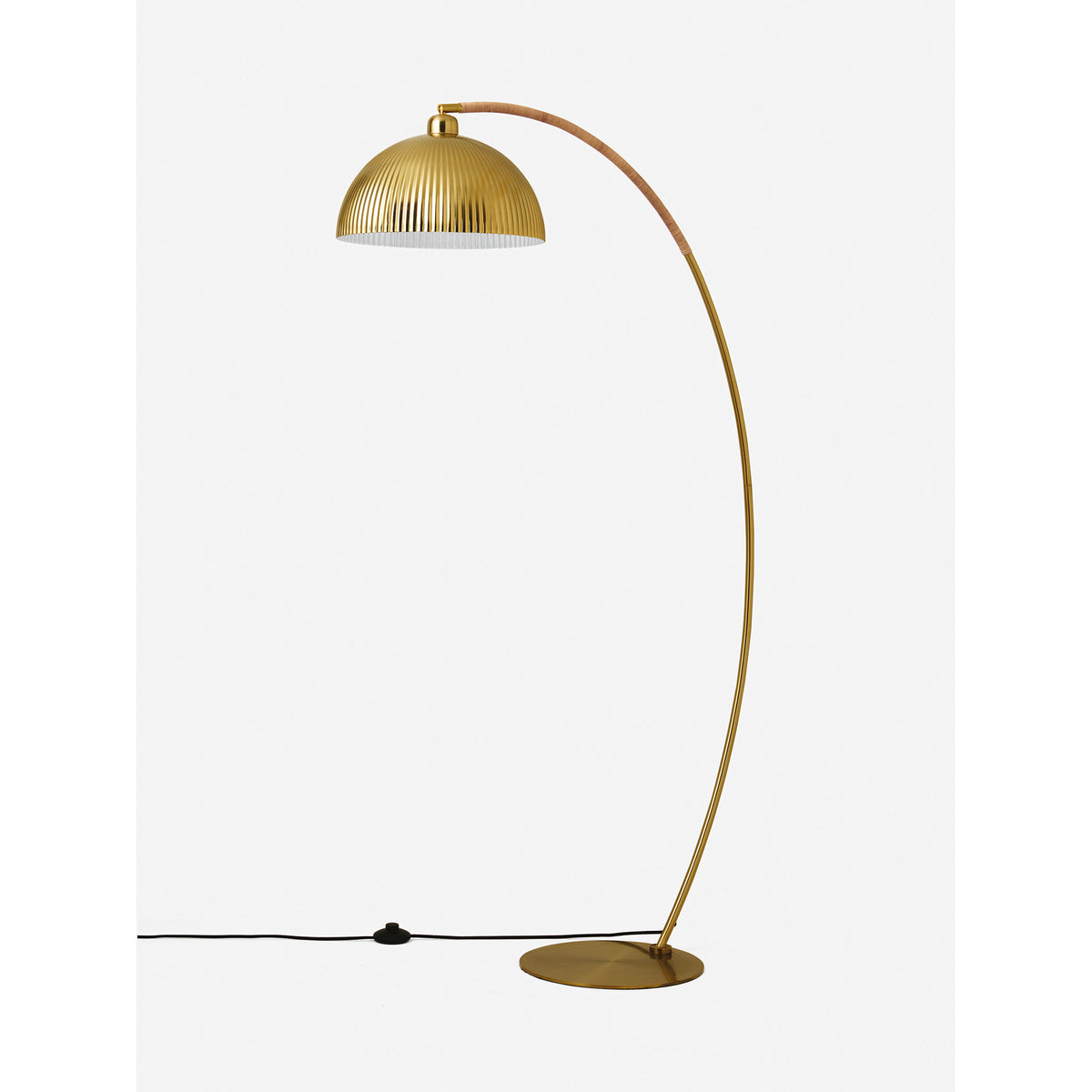 MADE.COM Gold/Bamboo Shell Floor Lamp