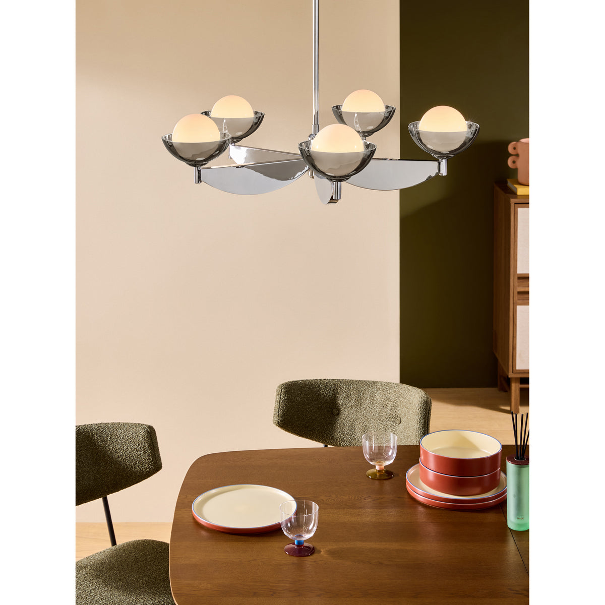 MADE.COM Chrome Large Layla Ceiling Light