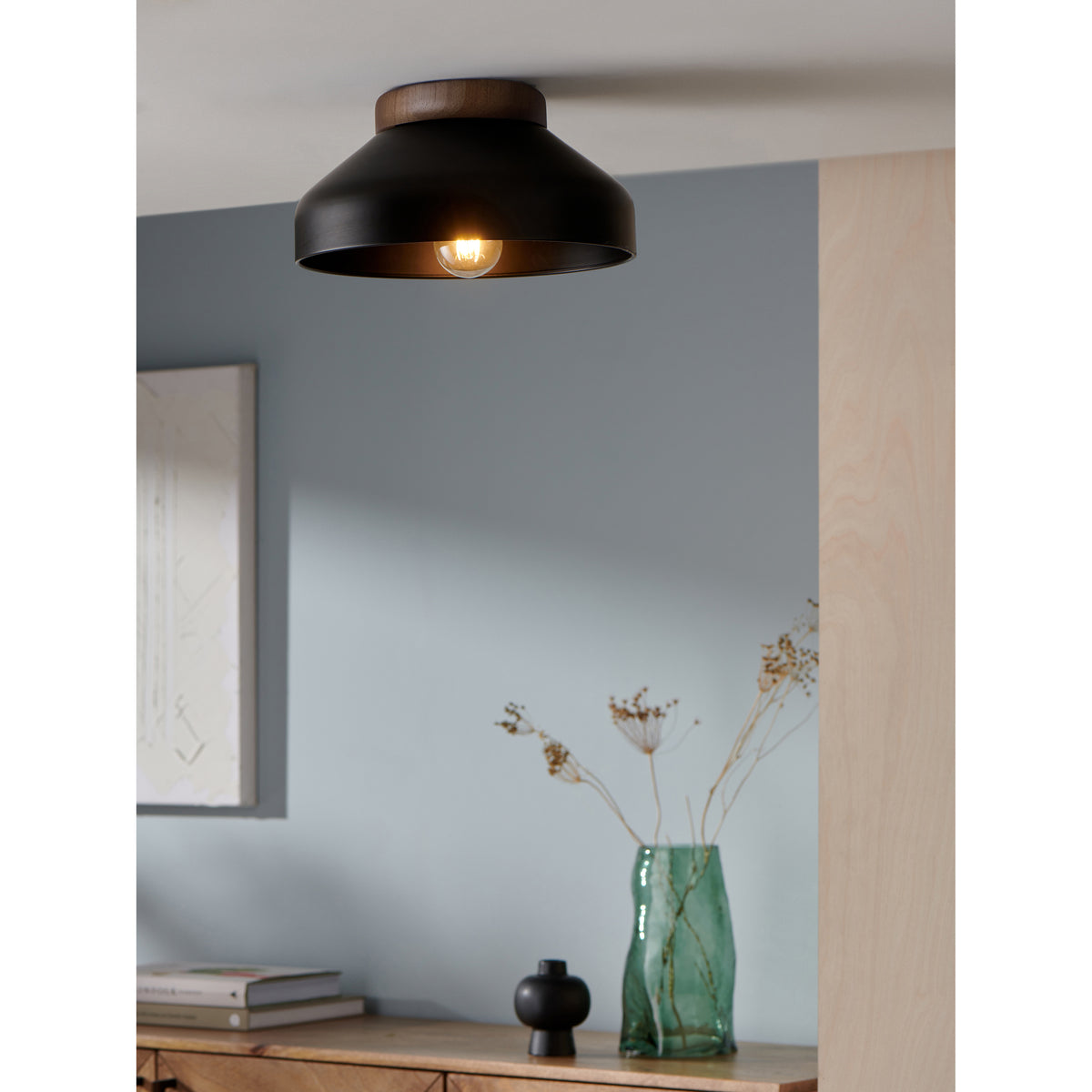 MADE.COM Black Albert Flush Fitting Ceiling Light