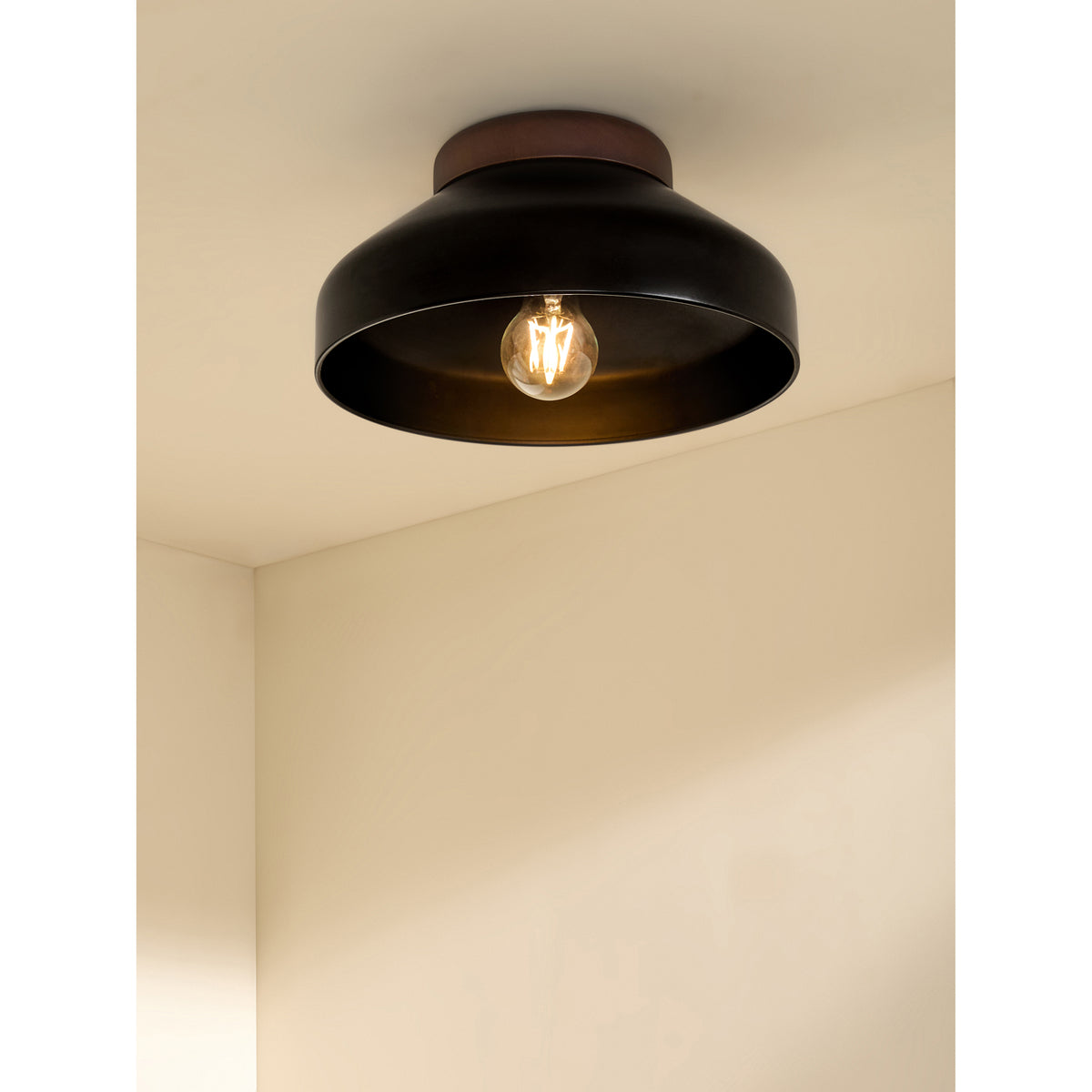 MADE.COM Black Albert Flush Fitting Ceiling Light