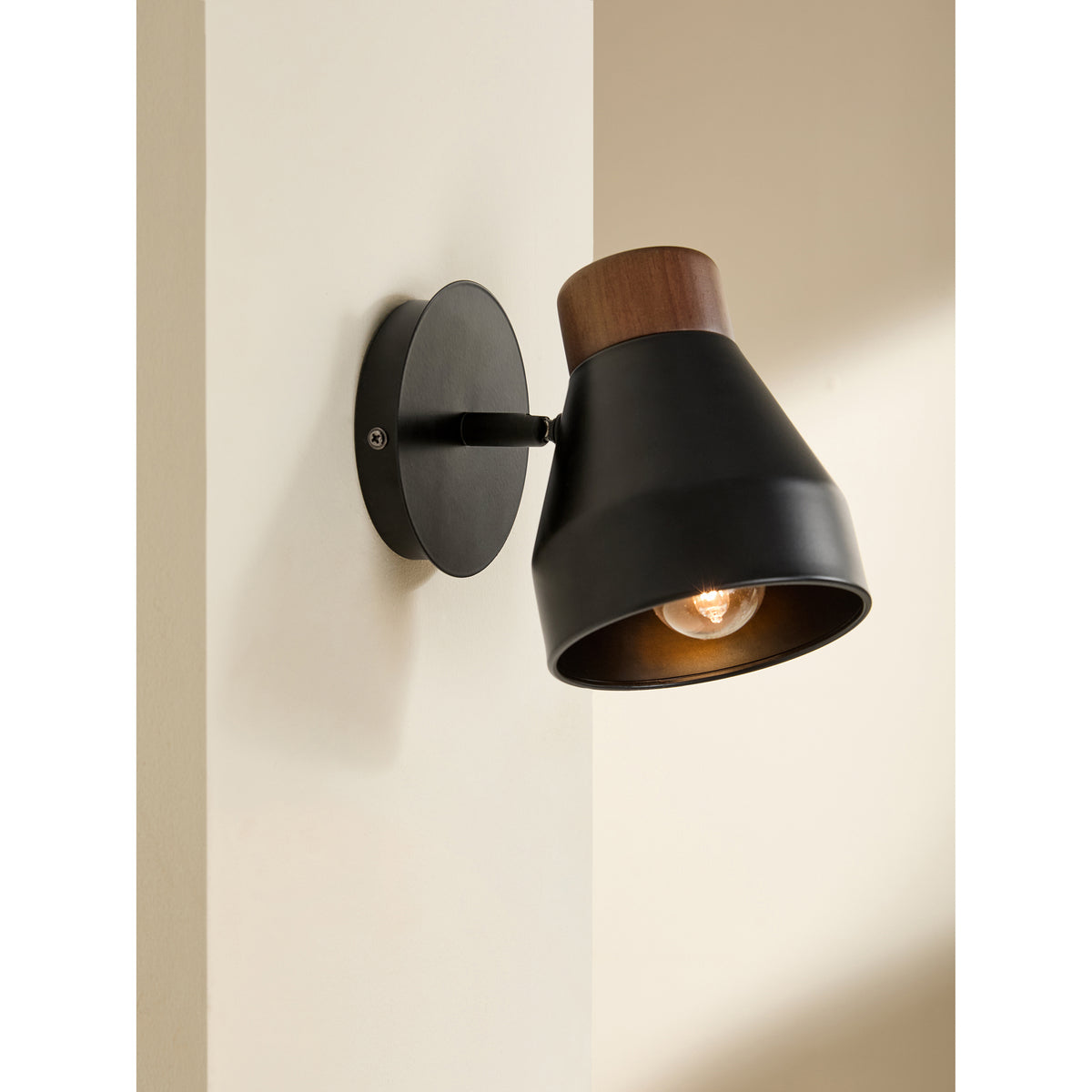 MADE.COM Black Albert Wall Spotlight