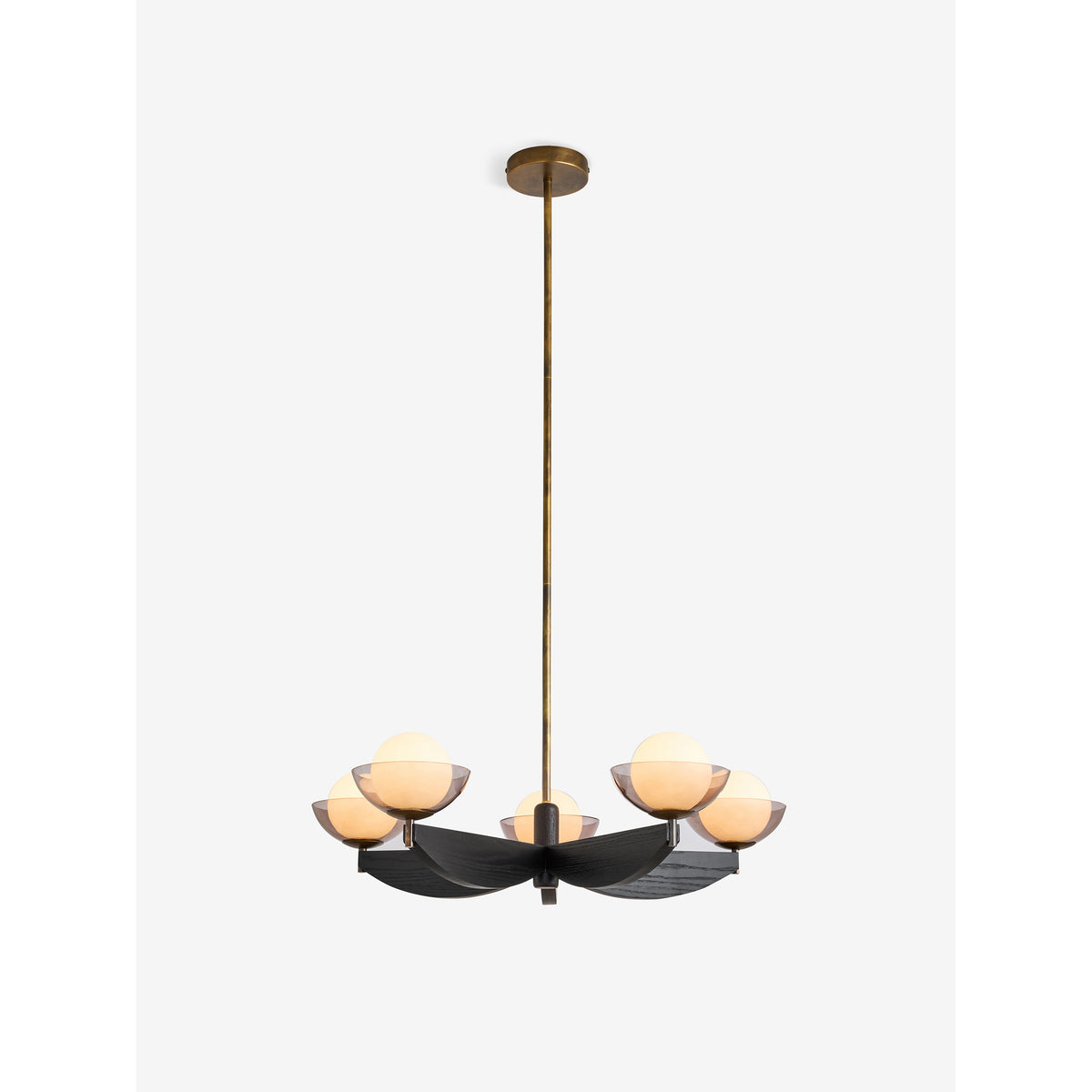 MADE.COM Black Wood Large Layla Ceiling Light