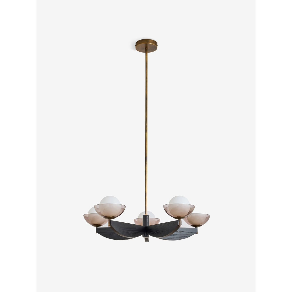 MADE.COM Black Wood Large Layla Ceiling Light