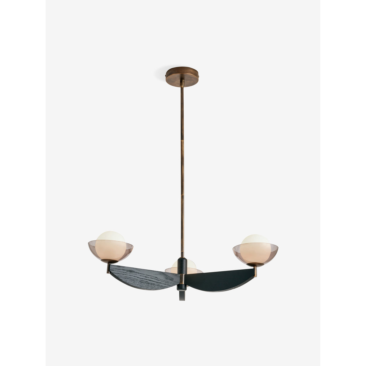 MADE.COM Black Wood Small Layla Ceiling Light