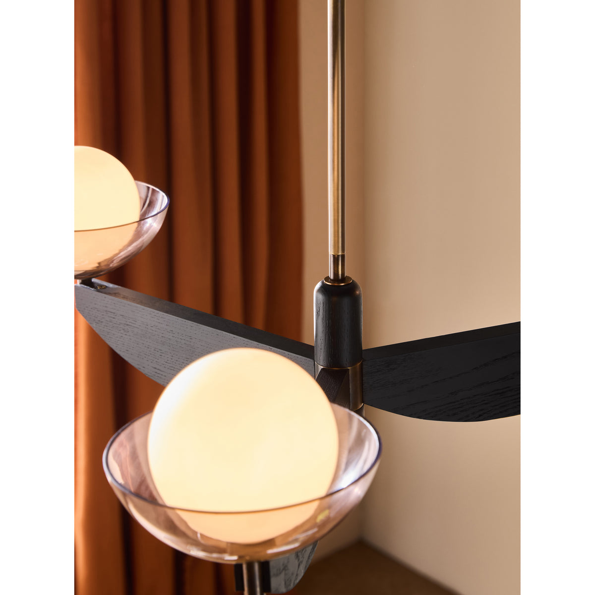 MADE.COM Black Wood Small Layla Ceiling Light