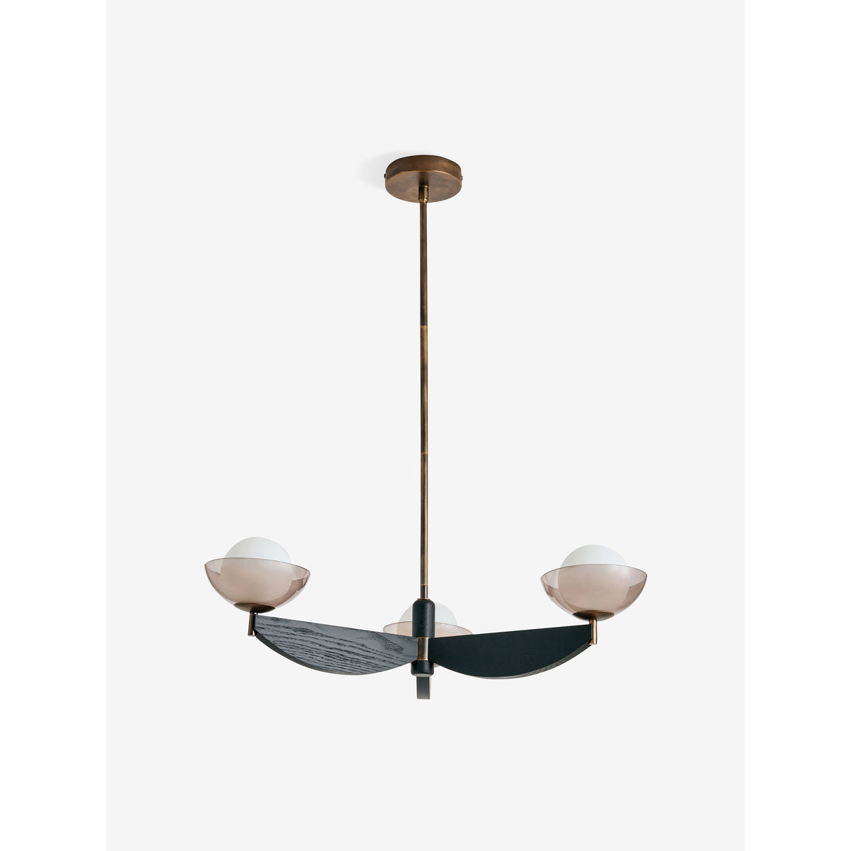 MADE.COM Black Wood Small Layla Ceiling Light