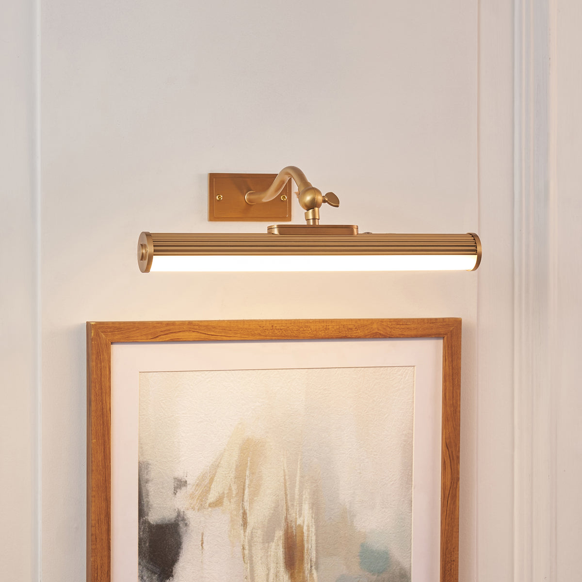 Endon Kindos Rechargeable Picture Light Warm brass plate & frosted pc