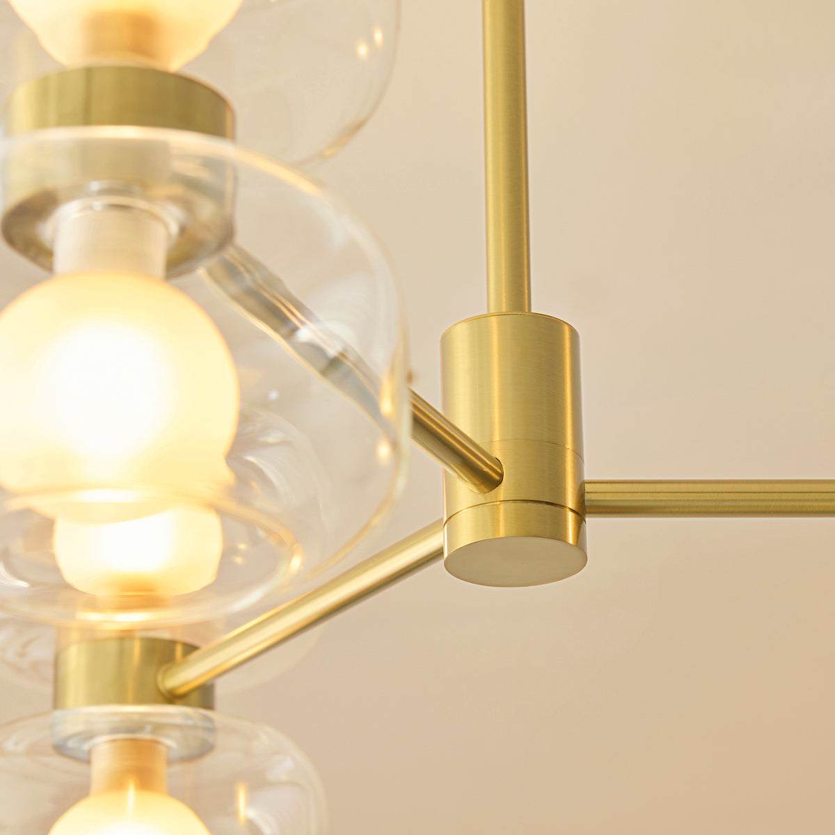 Endon Rossano 6lt Semi Flush Warm brass plate & clear/frosted glass