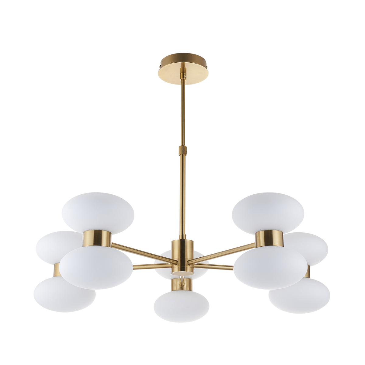 Endon Rossano 10lt Pendant Warm brass plate & opal glass