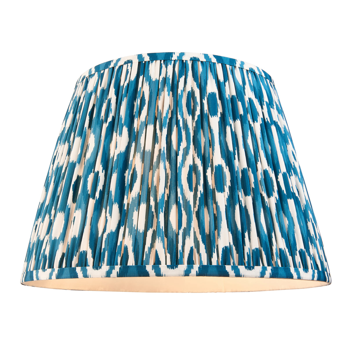 Endon Twist & Ikat 40cm Floor Satin almond white paint & marlin blue fabric