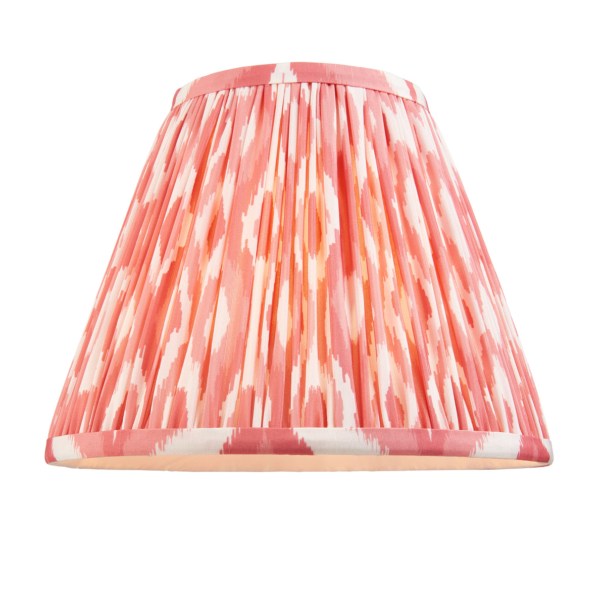 Endon Twist & Ikat 25cm Table Oak effect resin & coral pink fabric