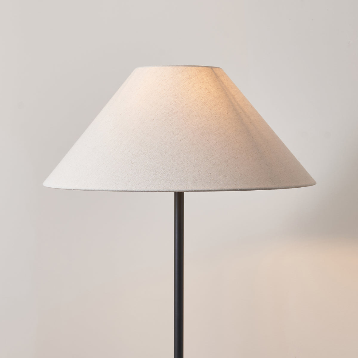 Endon Arlo & Avalon 52cm Floor Matt black & natural linen
