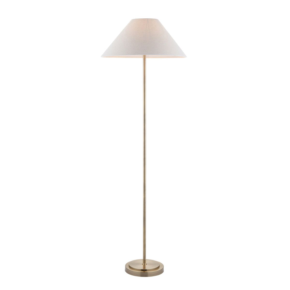 Endon Arlo & Avalon 52cm Floor Antique brass plate & natural linen