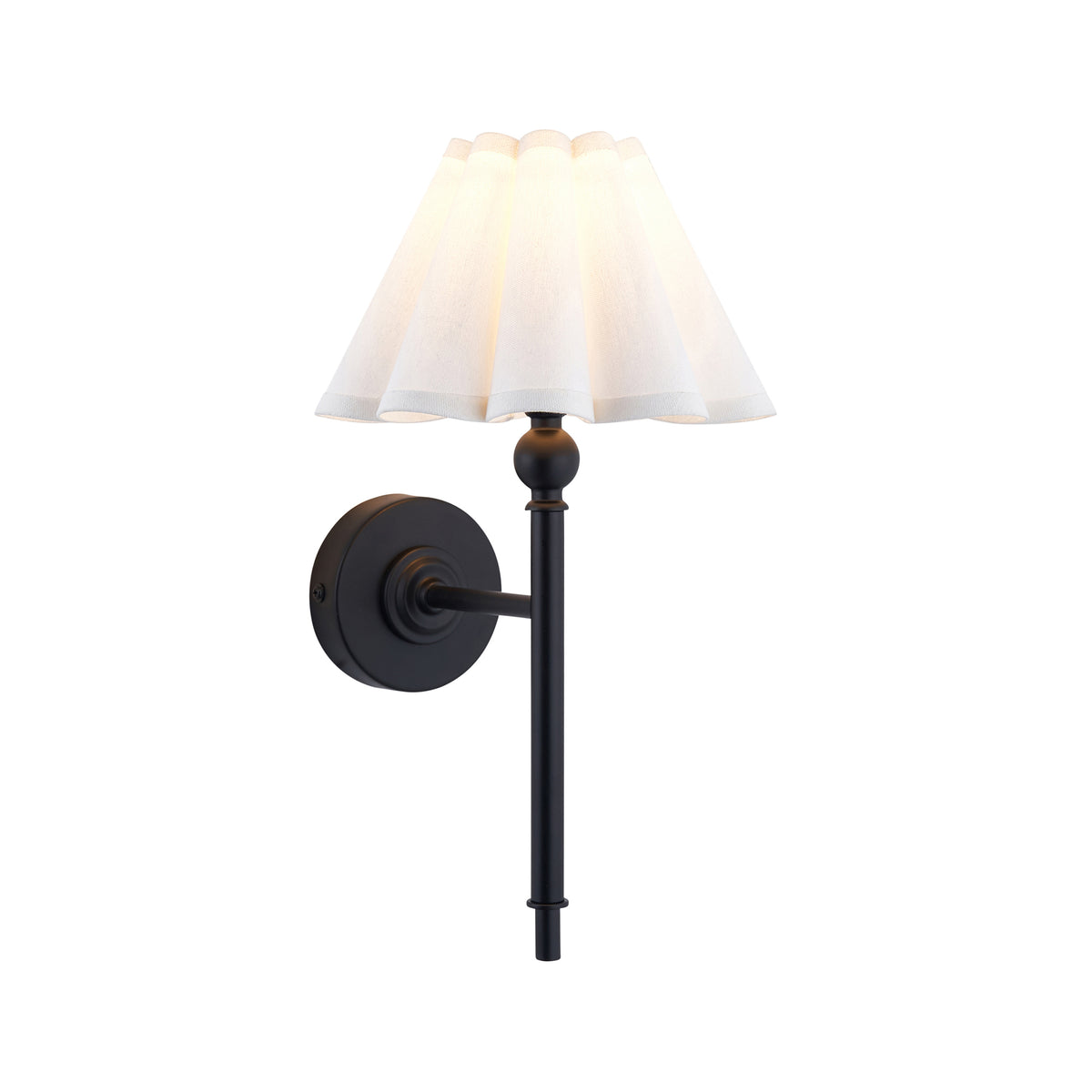 Endon Sylvie Wall Matt black & vintage white cotton