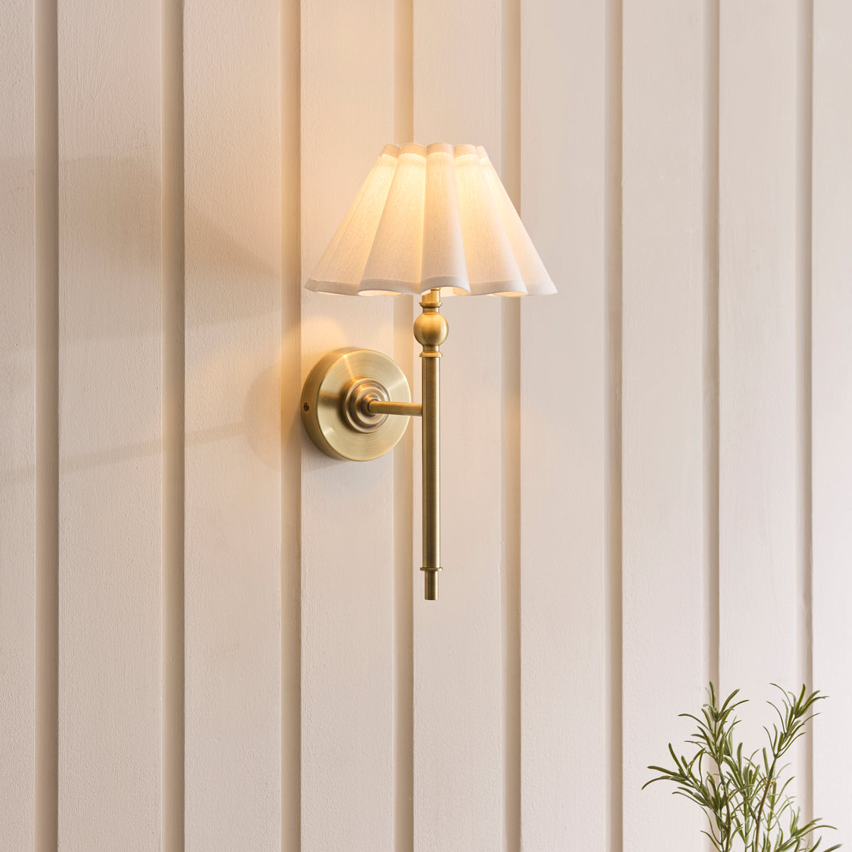 Endon Sylvie Wall Antique brass plate & vintage white cotton