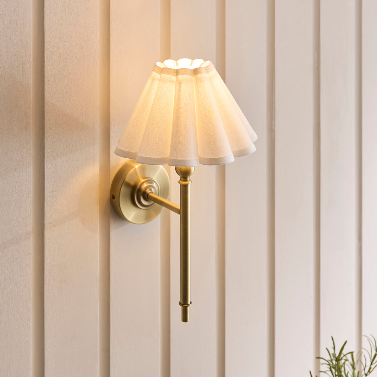 Endon Sylvie Wall Antique brass plate & vintage white cotton