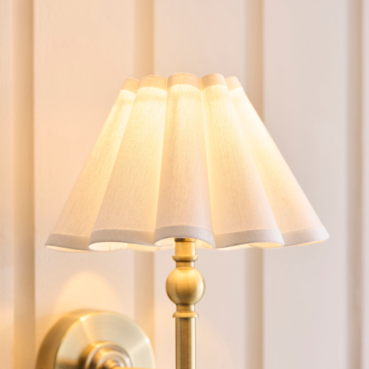 Endon Sylvie Wall Antique brass plate & vintage white cotton