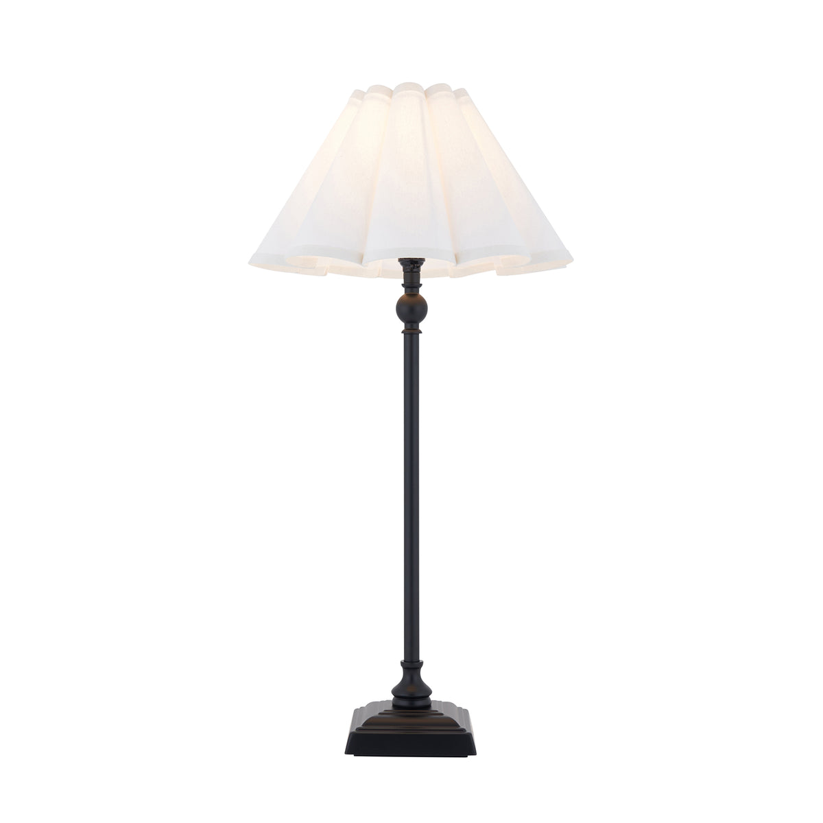 Endon Sylvie Table Matt black & vintage white cotton