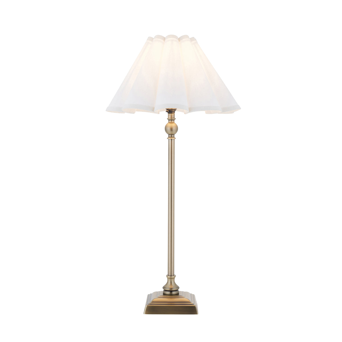 Endon Sylvie Table Antique brass plate & vintage white cotton