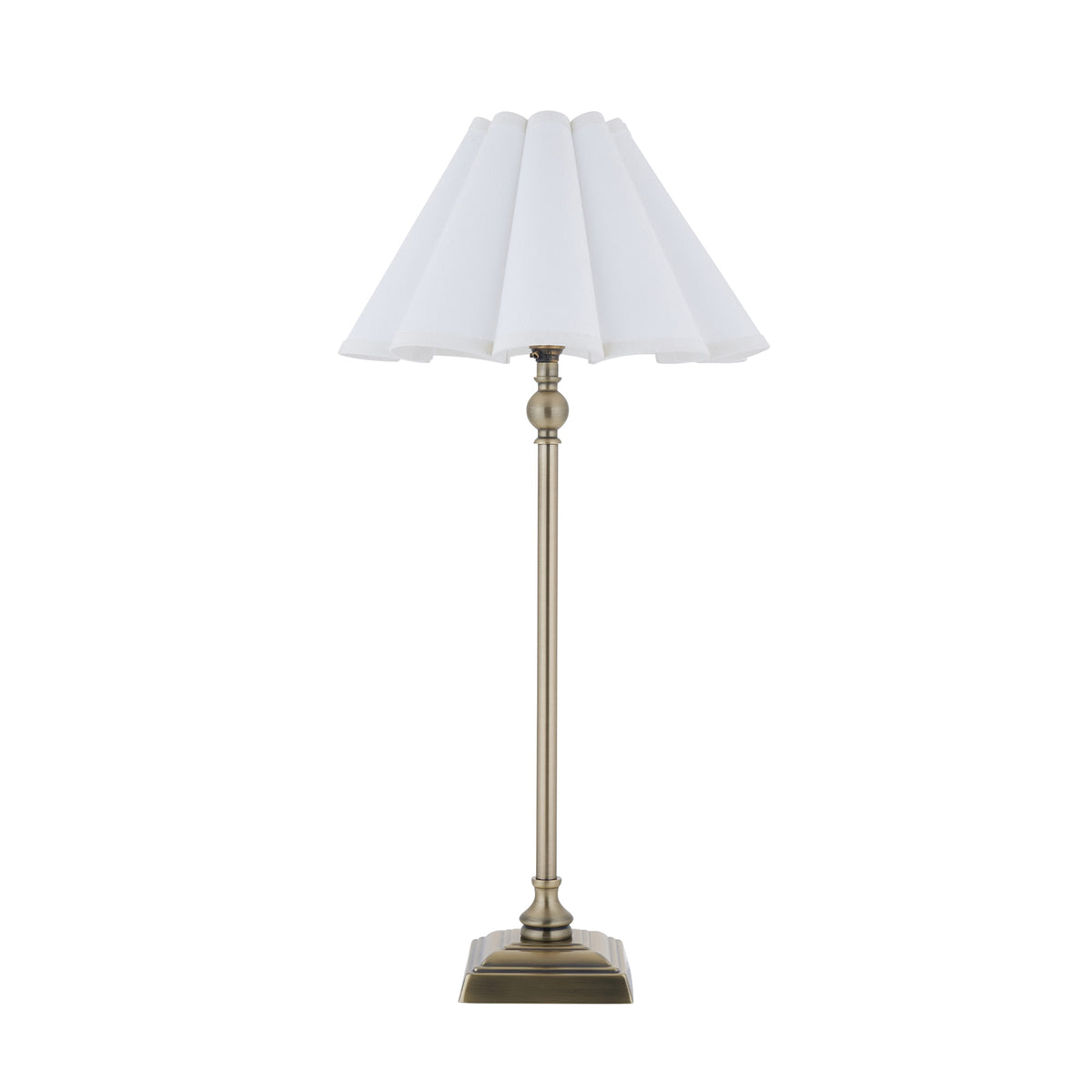 Endon Sylvie Table Antique brass plate & vintage white cotton