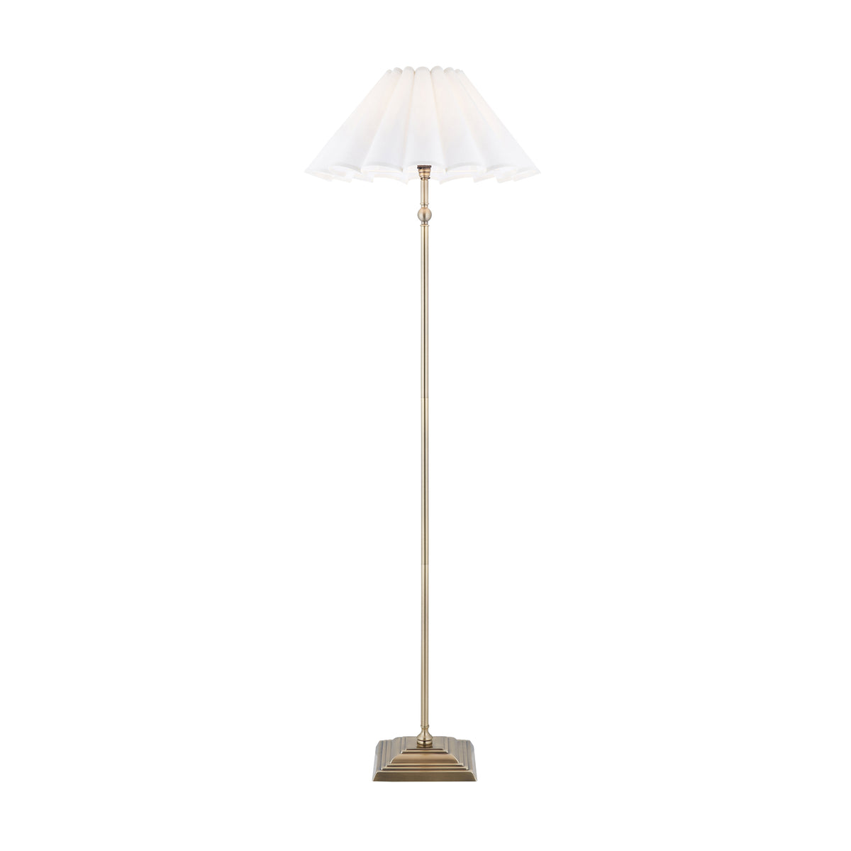 Endon Sylvie Floor Antique brass plate & vintage white cotton