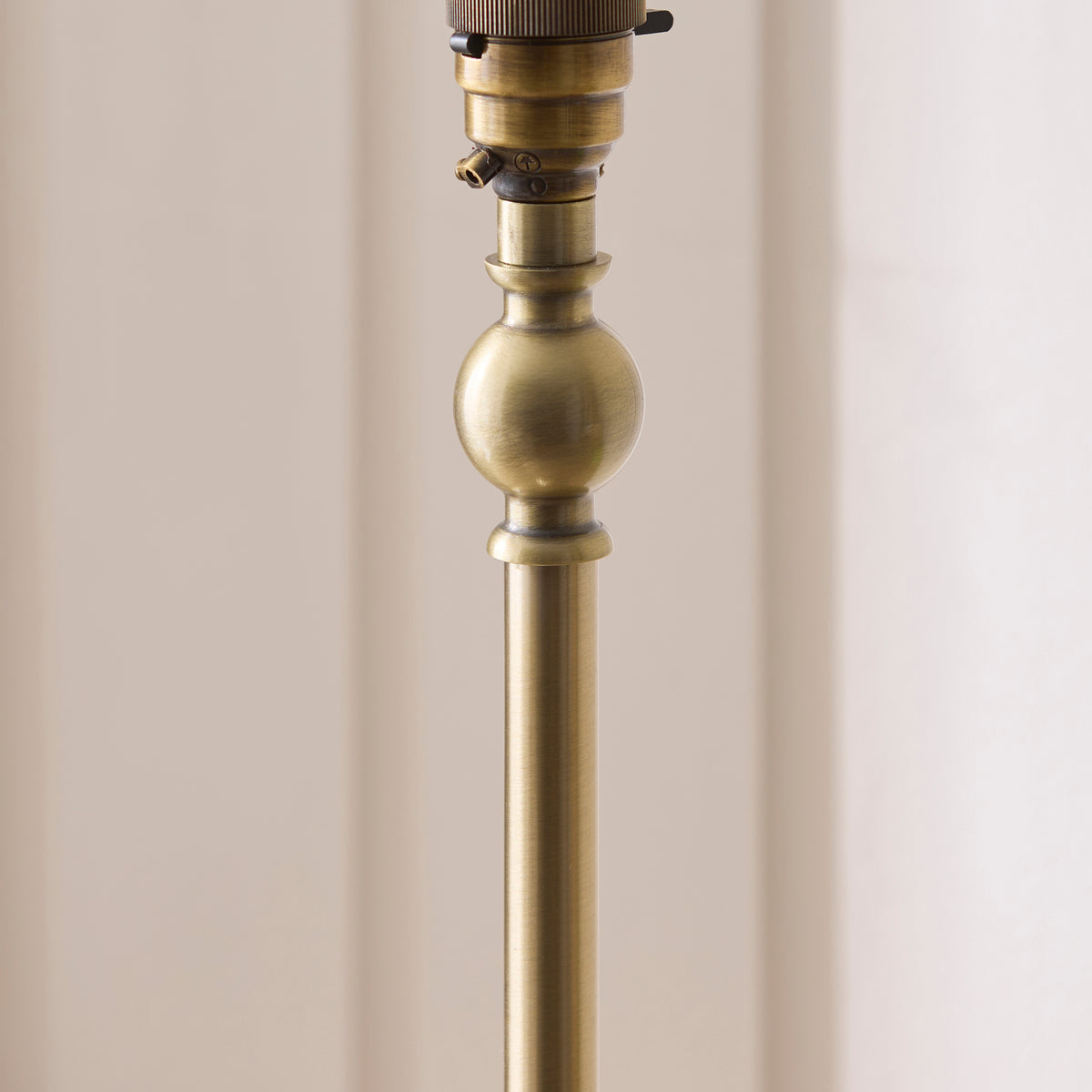 Endon Sylvie Floor Antique brass plate & vintage white cotton