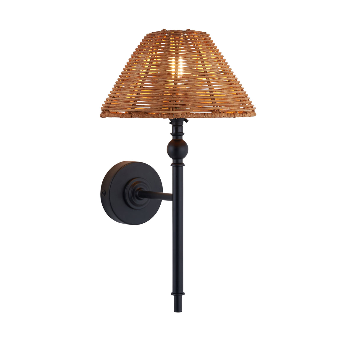 Endon Jericho Wall Matt black & dark rattan