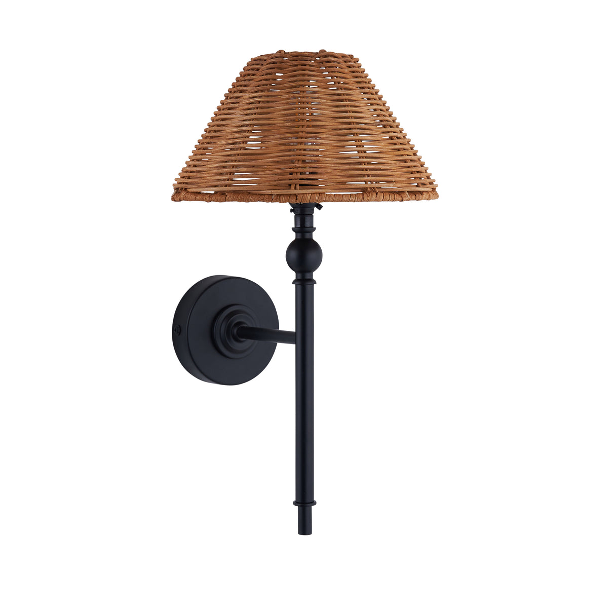 Endon Jericho Wall Matt black & dark rattan