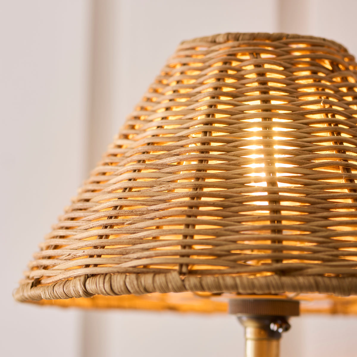 Endon Jericho Wall Antique brass plate & dark rattan
