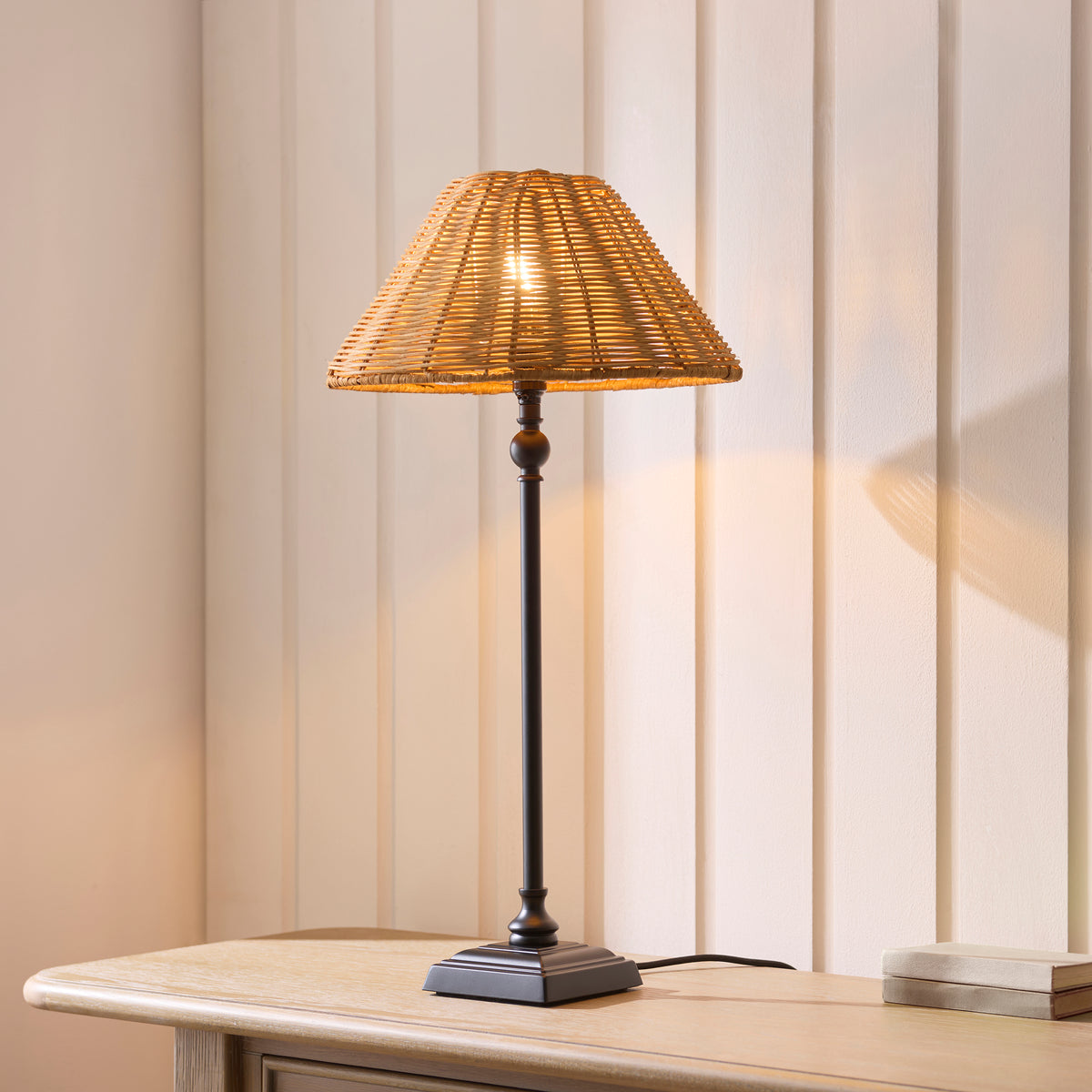 Endon Jericho Table Matt black & dark rattan