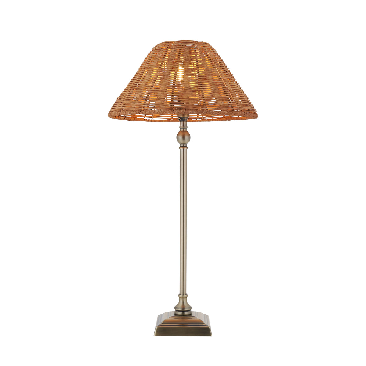 Endon Jericho Table Antique brass plate & dark rattan