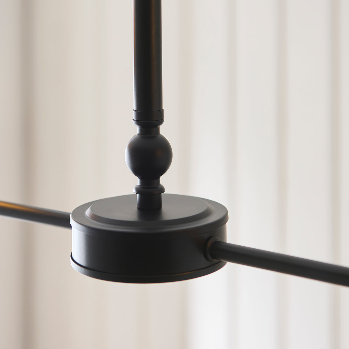 Endon Jericho 2lt Linear Pendant Matt black & dark rattan