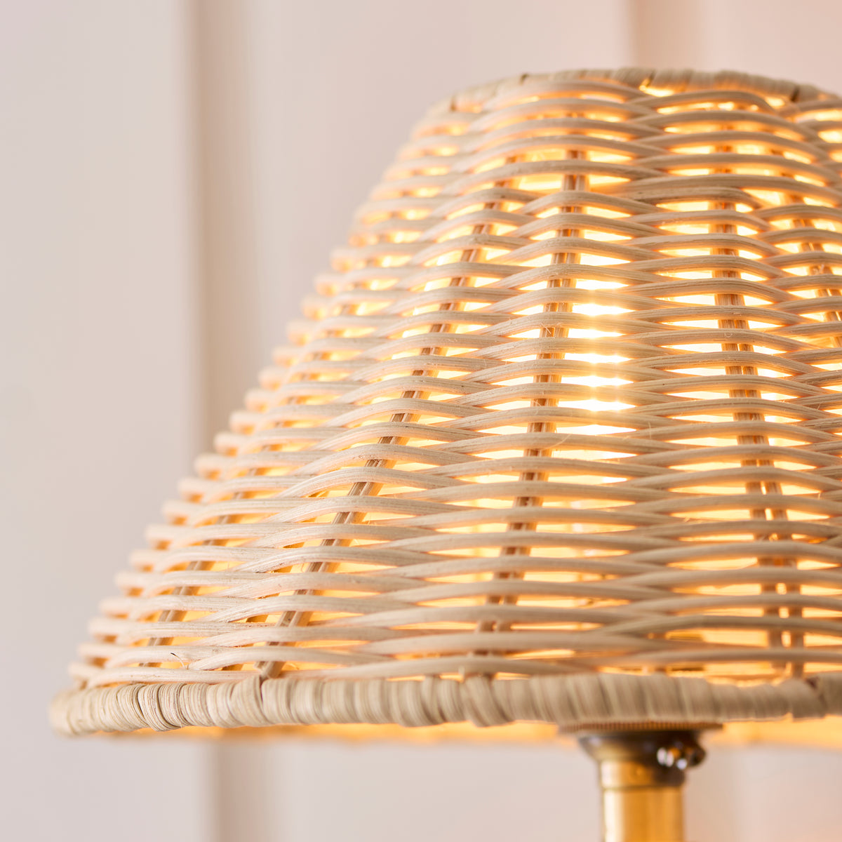 Endon Jericho Wall Antique brass plate & natural rattan