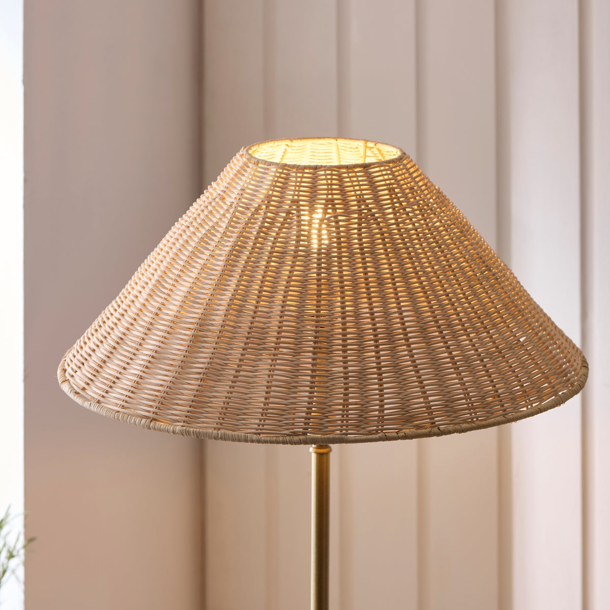 Endon Jericho Floor Antique brass plate & natural rattan