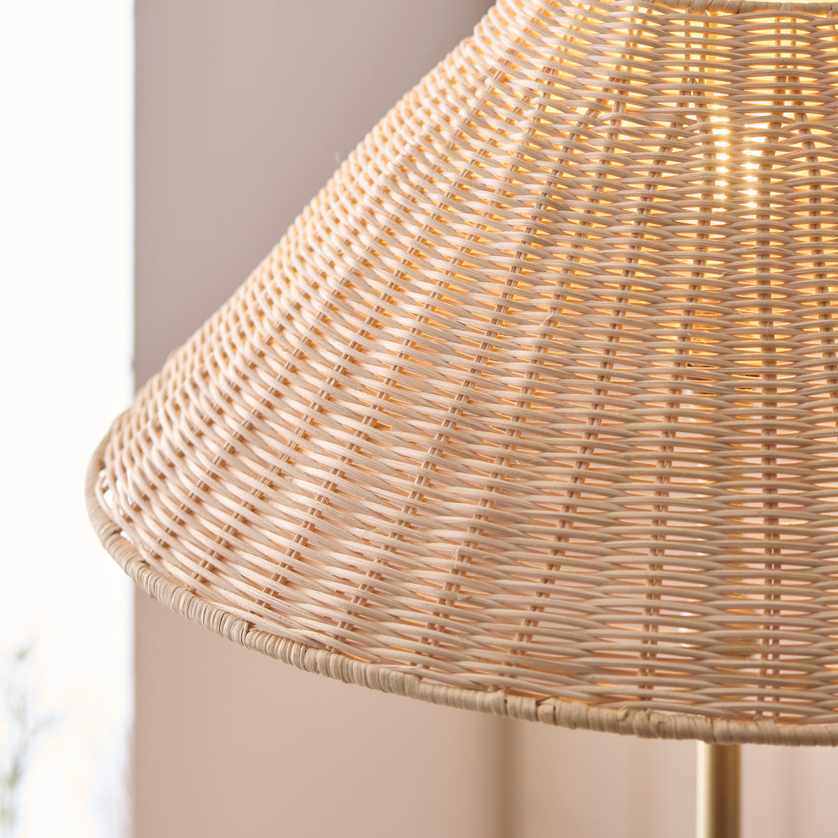 Endon Jericho Floor Antique brass plate & natural rattan