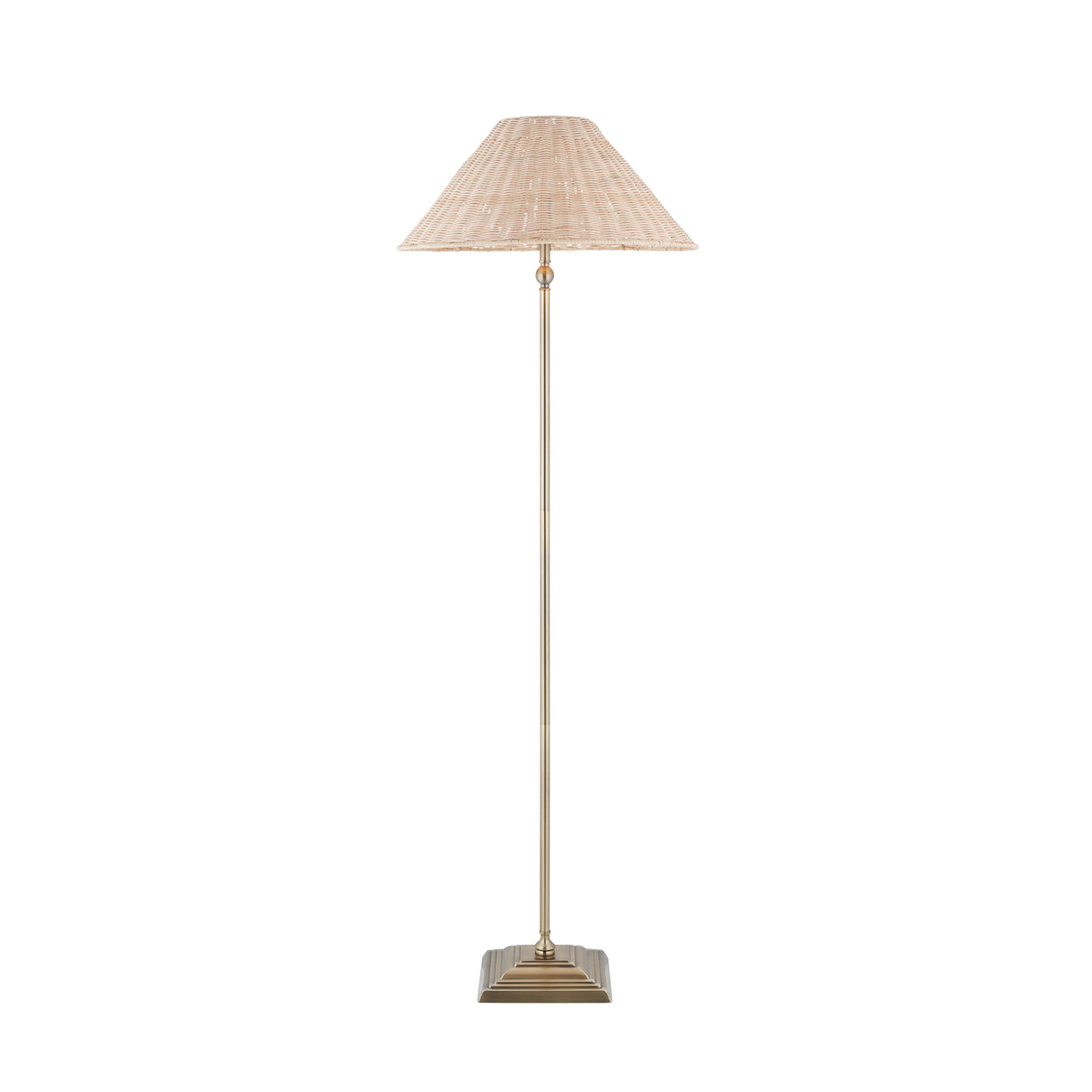 Endon Jericho Floor Antique brass plate & natural rattan