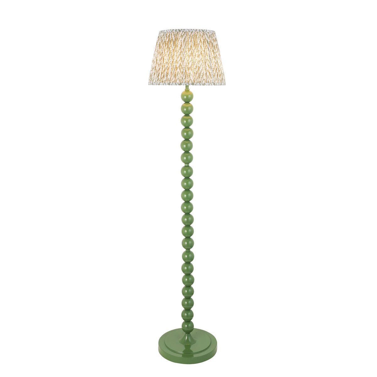 Endon Higgledy & Leaf 35cm Floor Gloss cotswold green paint & herb garden green fabric