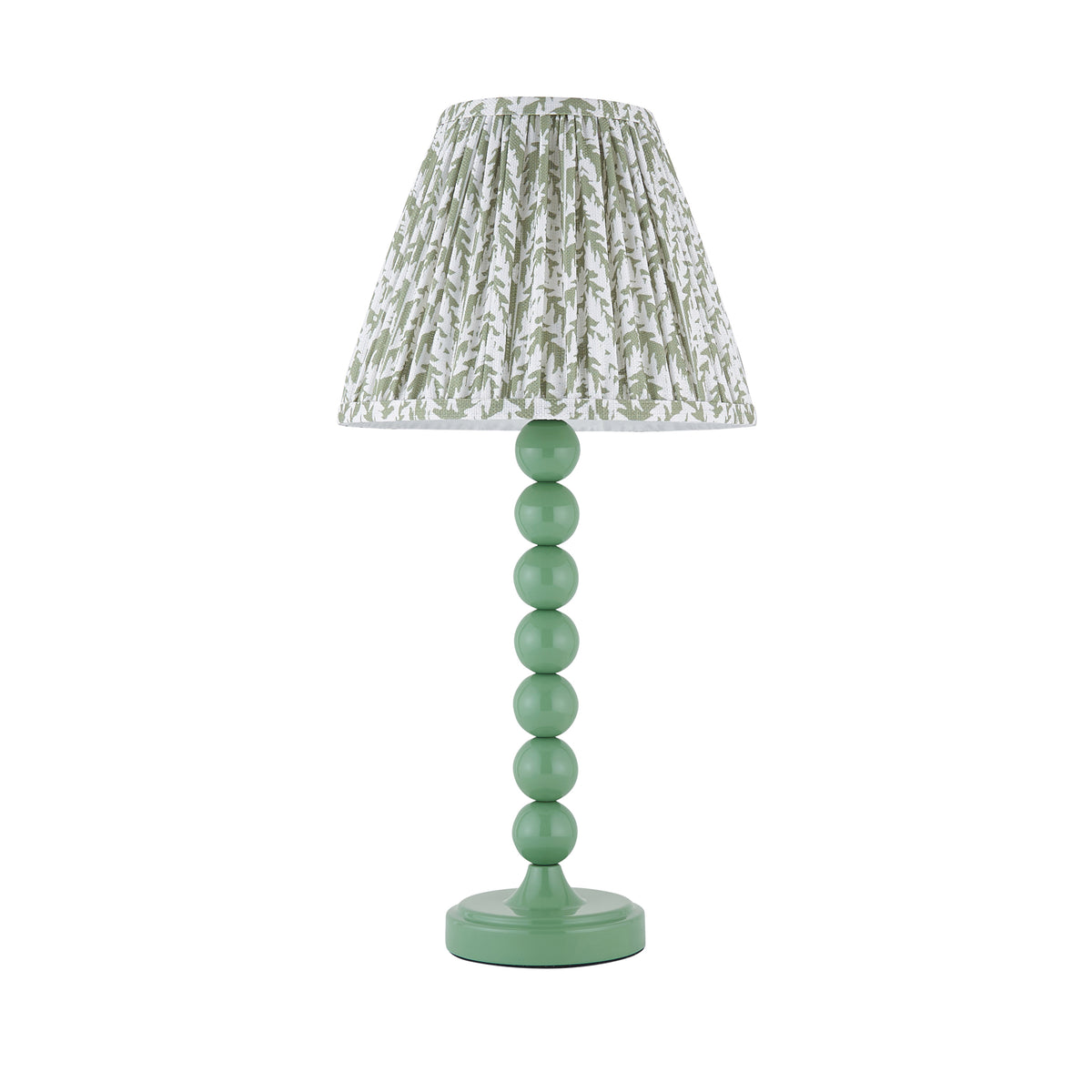 Endon Higgledy & Leaf 25cm Table Gloss cotswold green paint & herb garden green fabric