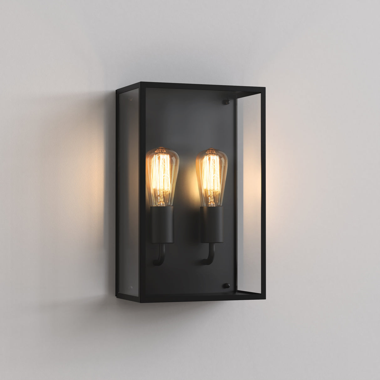 Astro Messina Twin Textured Black Outdoor Wall Light